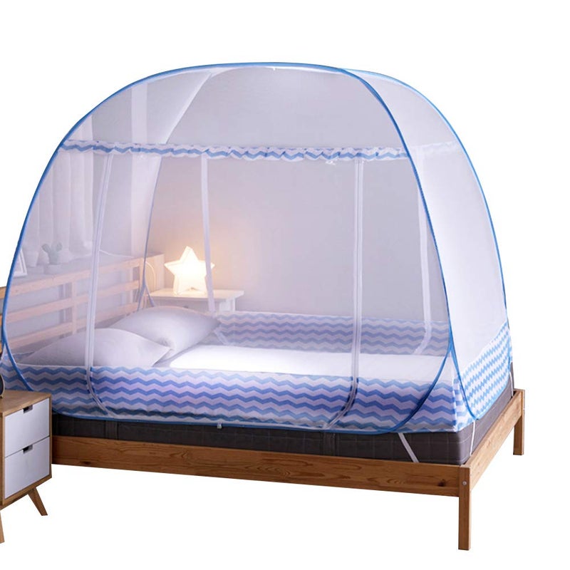 Jsanh Folding Mosquito Net Tent Canopy Curtains for Beds Pop Up King Size Portable Netting with Bottom Baby Adults L80XW72XH62inch - Image 1